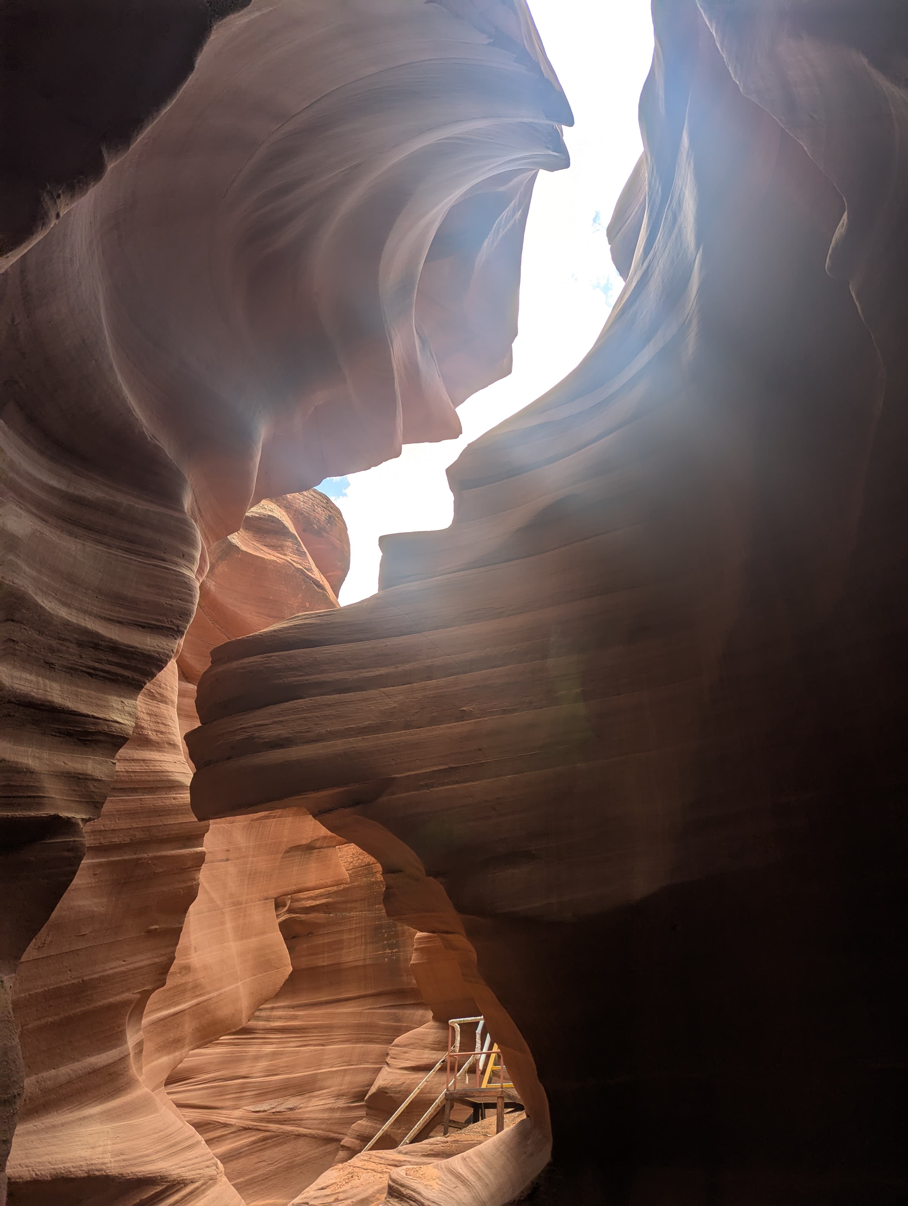 Antelope Canyon slot walls with light beam